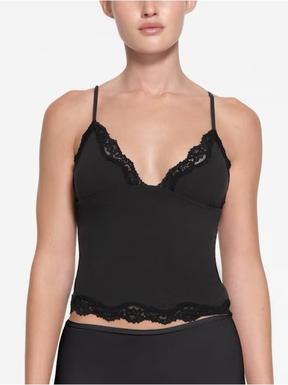 SKIMS Fits Everybody Lace Cami Onyx Black Size S NWT